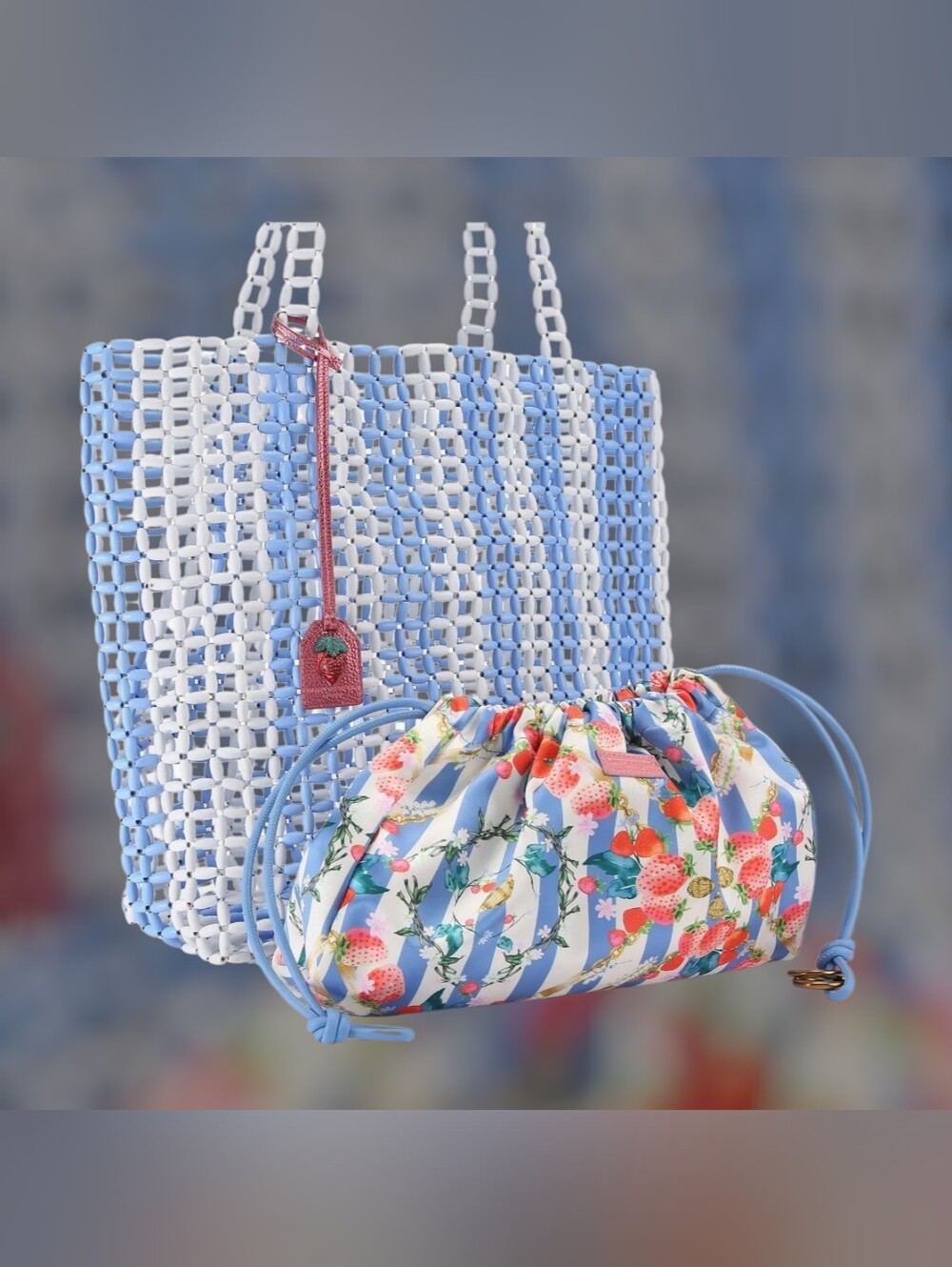 Kurt Geiger Kensington Rainbow Beaded Shopper Tote With Pouch, NWT - Picture 6 of 6